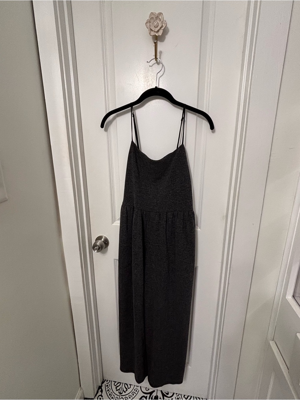 Charcoal Gray Spaghetti Strap Crop Jumpsuit